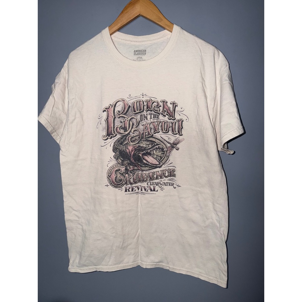 Creedence Clearwater Revival Born on the Bayou Alligator Graphic T-Shirt Large